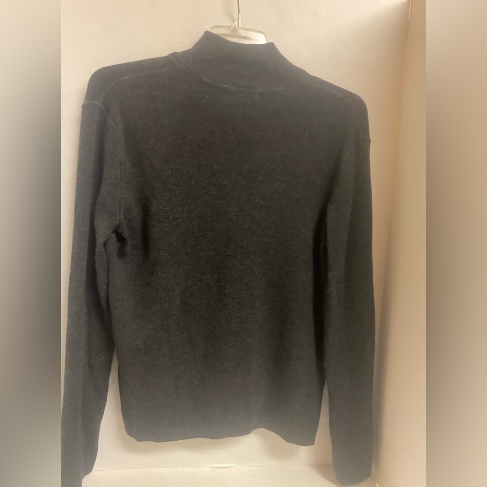 Banana Republic Men's Dark Gray Italian Merino Wool Quarter Button Sweater Large - Picture 4 of 6
